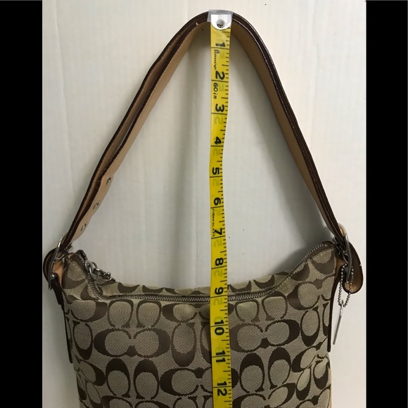 Coach Signature Monogram Canvas Leather Shoulder/Crossbody Purse - Picture 5 of 14